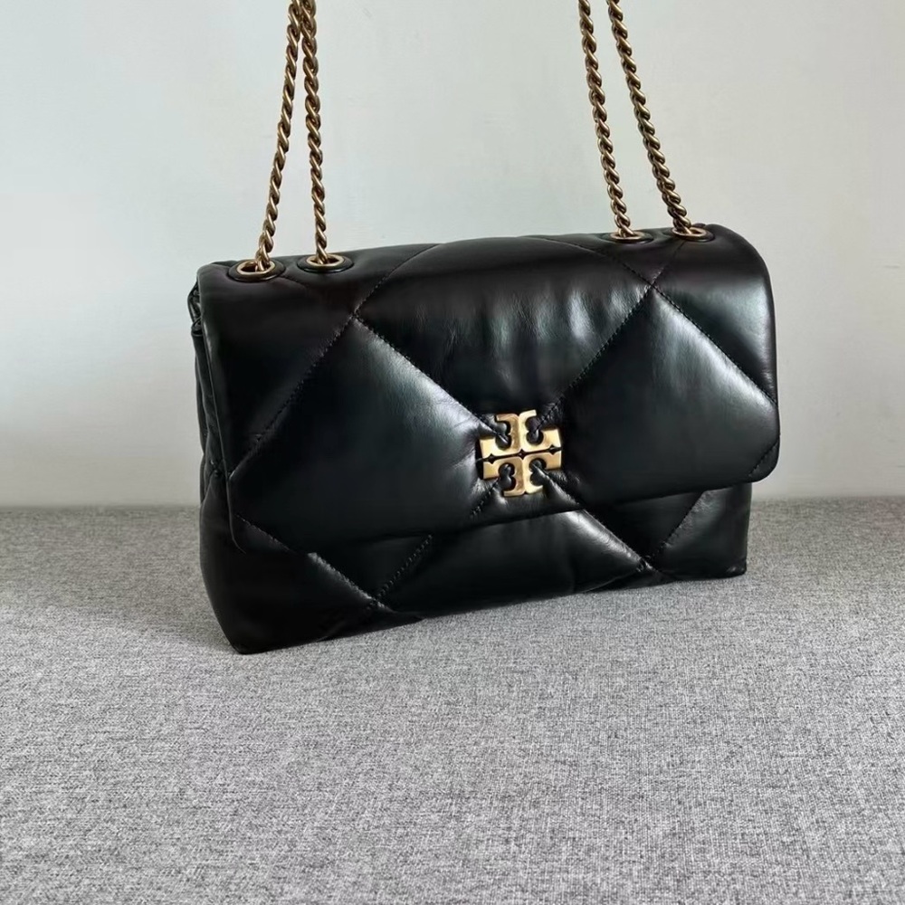 TORY BURCH Kira series black diamond grid chain bag
